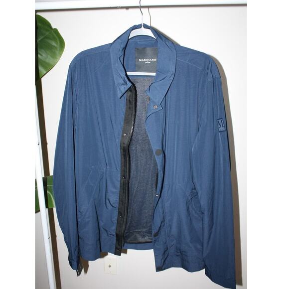 Marciano By Guess Men's Large Tech Full-Zip Jacket Water Repellent Silk Blue - Picture 5 of 12